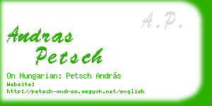 andras petsch business card